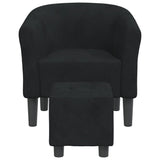 Chaise cabriolet avec repose-pied noir velours