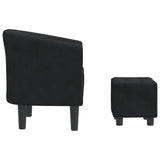 Chaise cabriolet avec repose-pied noir velours