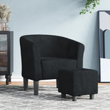 Chaise cabriolet avec repose-pied noir velours