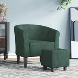Chaise cabriolet avec repose-pied vert foncé velours