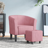 Chaise cabriolet avec repose-pied rose velours