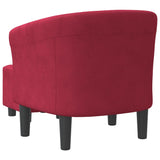Chaise cabriolet avec repose-pied rouge bordeaux velours