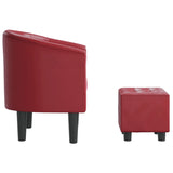 Chaise cabriolet avec repose-pied rouge bordeaux similicuir