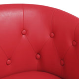 Chaise cabriolet avec repose-pied rouge similicuir