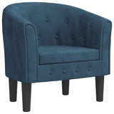 Chaise cabriolet bleu foncé velours
