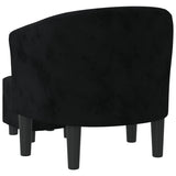 Fauteuil avec repose-pied noir velours