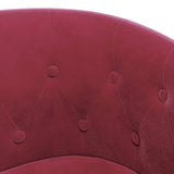 Fauteuil avec repose-pied rouge bordeaux velours