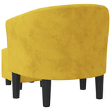 Fauteuil avec repose-pied jaune velours