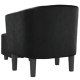 Fauteuil avec repose-pied noir similicuir