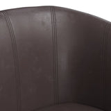 Fauteuil avec repose-pied marron similicuir