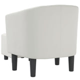 Fauteuil avec repose-pied blanc similicuir