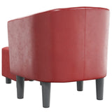 Fauteuil avec repose-pied rouge bordeaux similicuir