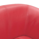 Fauteuil avec repose-pied rouge similicuir