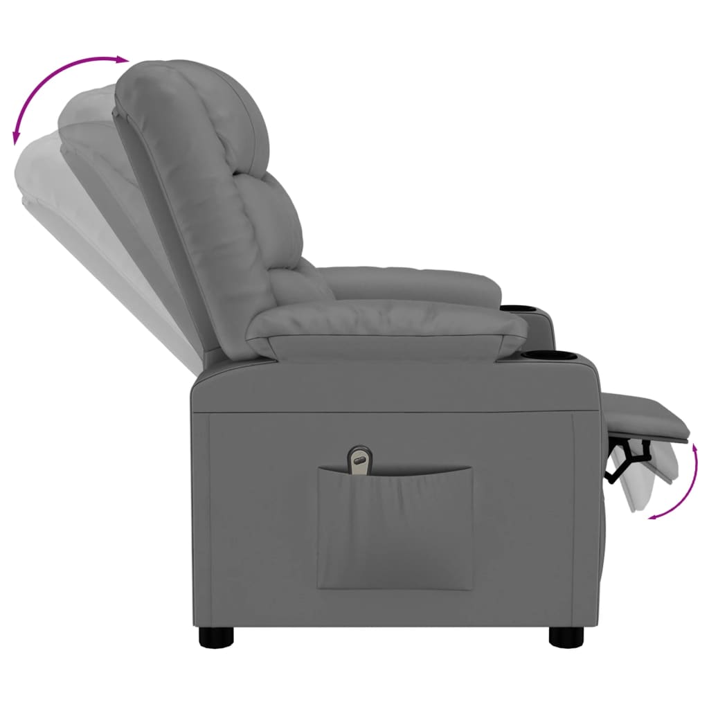 Fauteuil inclinable électrique Gris Similicuir