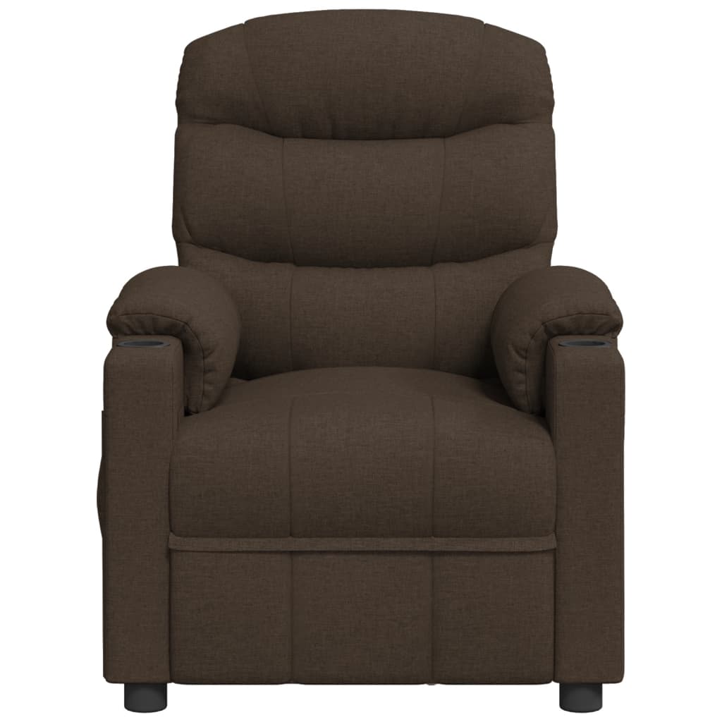 Fauteuil inclinable électrique Marron foncé Tissu