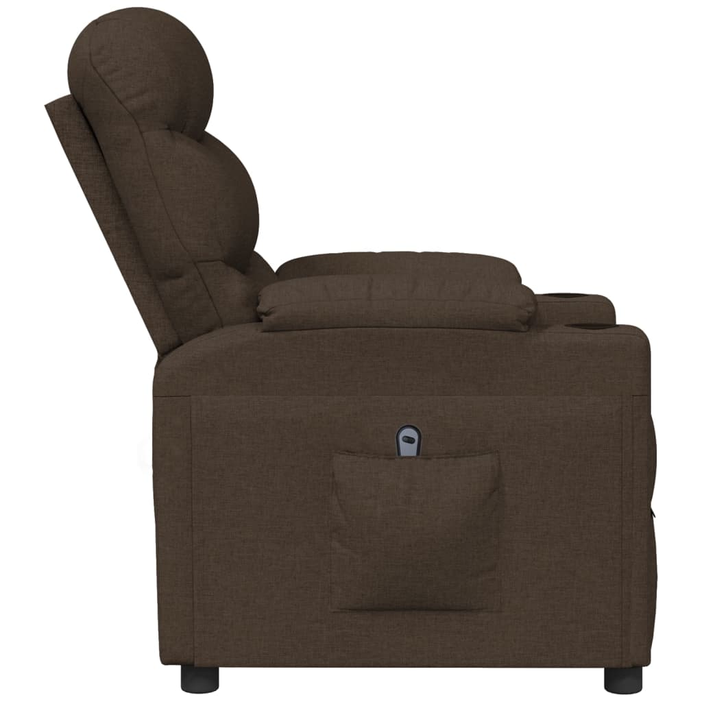 Fauteuil inclinable électrique Marron foncé Tissu