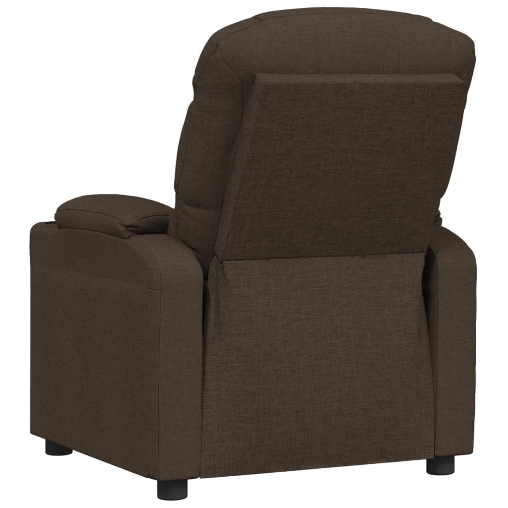 Fauteuil inclinable électrique Marron foncé Tissu