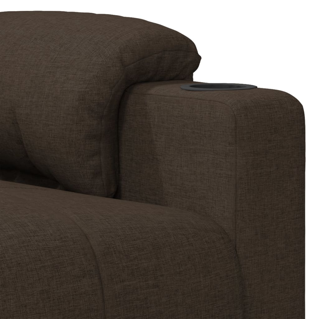 Fauteuil inclinable électrique Marron foncé Tissu