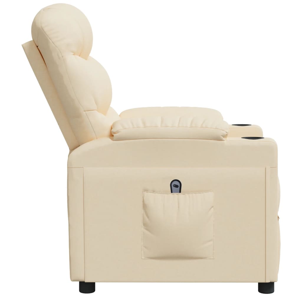 Fauteuil inclinable électrique Crème Tissu