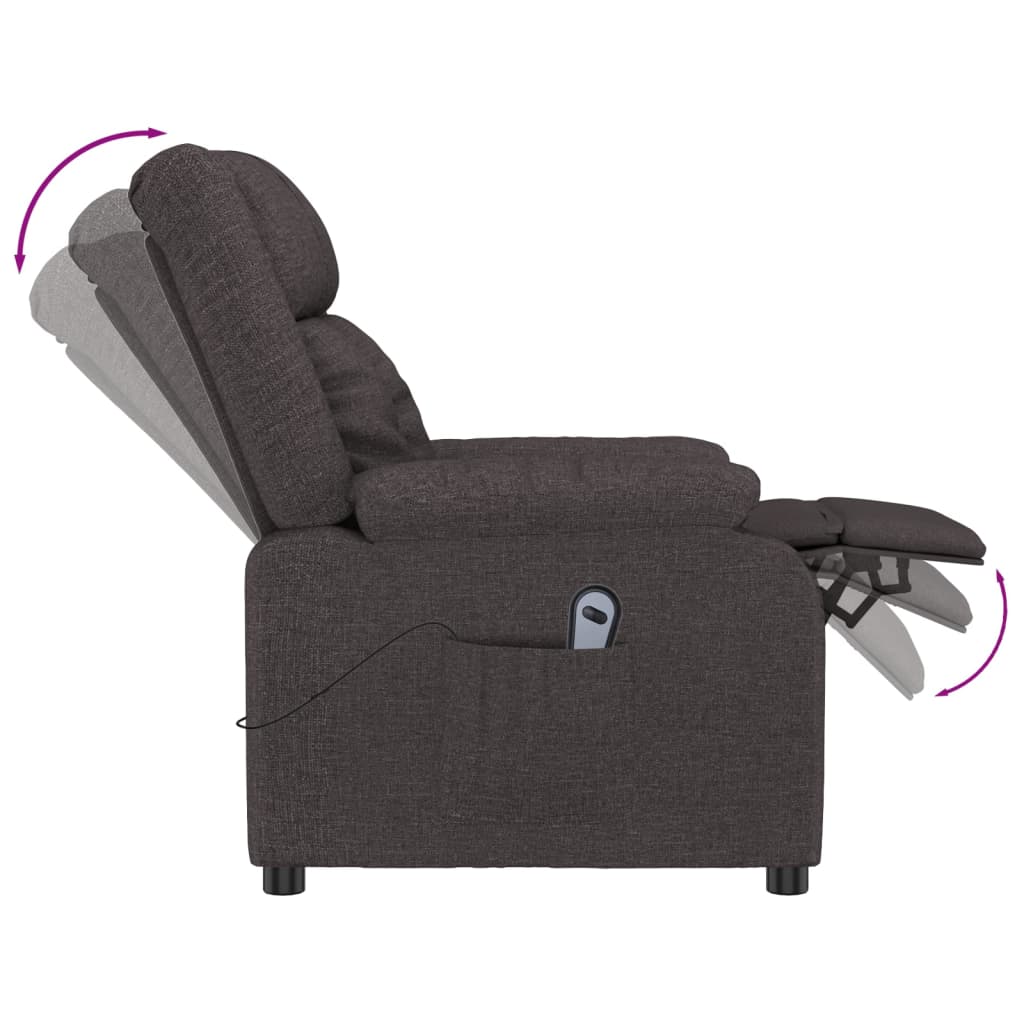 Fauteuil inclinable électrique Marron foncé Tissu