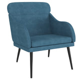 Fauteuil Bleu 63x76x80 cm Velours