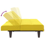 Canapé-lit avec porte-gobelets jaune clair tissu