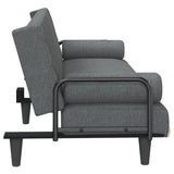 Canapé-lit avec accoudoirs gris foncé tissu