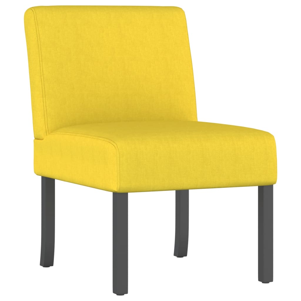 Fauteuil sans accoudoirs jaune clair tissu