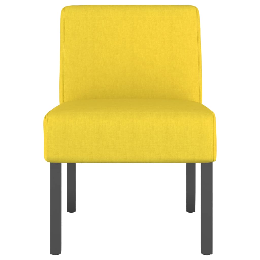 Fauteuil sans accoudoirs jaune clair tissu