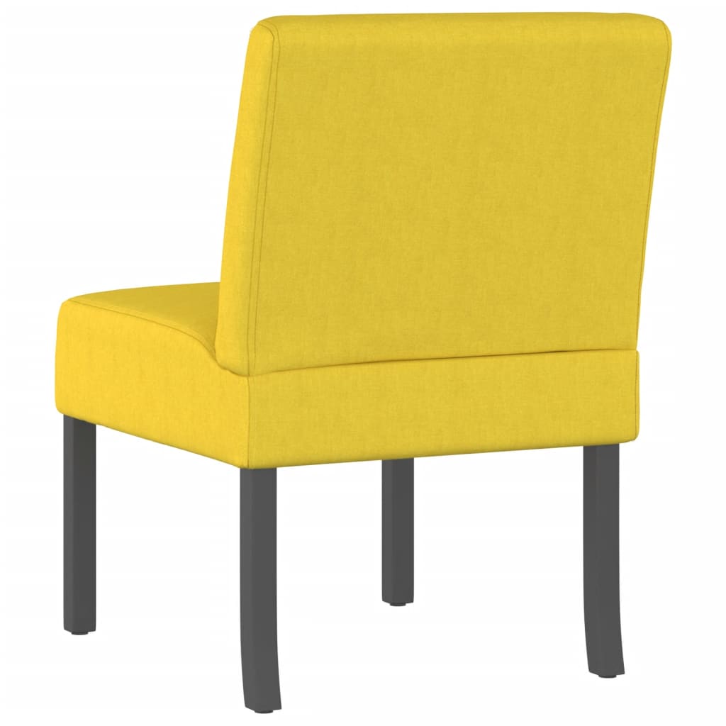 Fauteuil sans accoudoirs jaune clair tissu