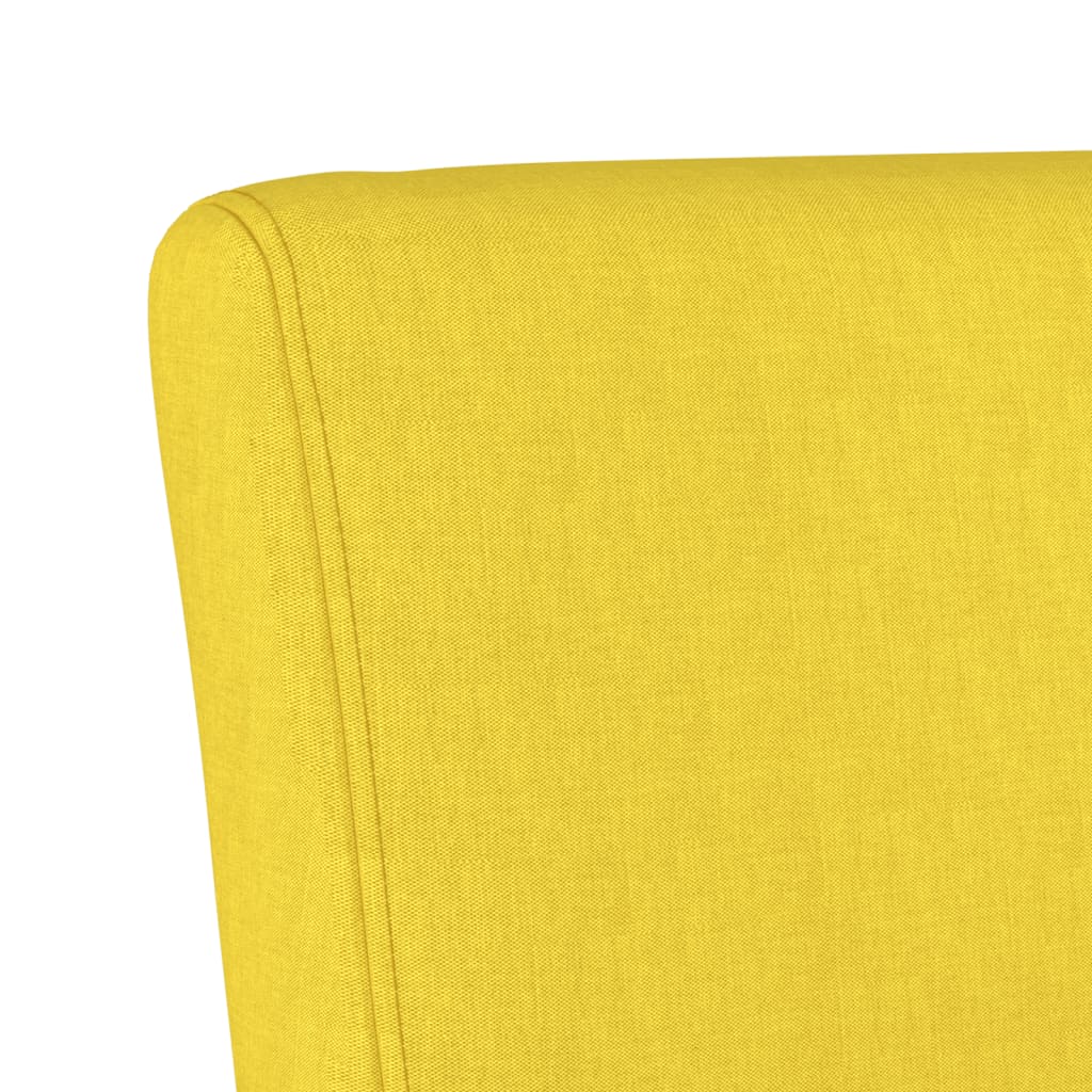 Fauteuil sans accoudoirs jaune clair tissu