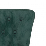 Chaise à dossier haut vert foncé velours conception de bouton