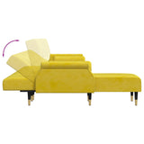 Canapé-lit en forme de L jaune 271x140x70 cm velours