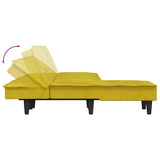 Canapé-lit en forme de L jaune 255x140x70 cm velours