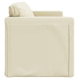 Canapé-lit 2 en 1 crème 112x174x55 cm similicuir