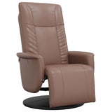 Fauteuil inclinable avec repose-pieds marron similicuir