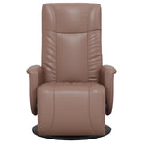 Fauteuil inclinable avec repose-pieds marron similicuir