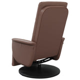Fauteuil inclinable avec repose-pieds marron similicuir