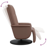 Fauteuil inclinable avec repose-pieds marron similicuir