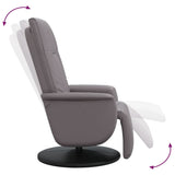 Fauteuil inclinable avec repose-pieds gris similicuir