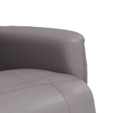 Fauteuil inclinable avec repose-pieds gris similicuir