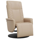 Fauteuil inclinable avec repose-pieds cappuccino similicuir
