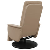 Fauteuil inclinable avec repose-pieds cappuccino similicuir