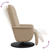 Fauteuil inclinable avec repose-pieds cappuccino similicuir