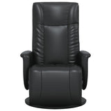 Fauteuil inclinable avec repose-pieds noir similicuir