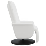 Fauteuil inclinable avec repose-pieds blanc similicuir