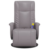 Fauteuil inclinable de massage repose-pieds gris similicuir