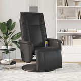 Fauteuil inclinable de massage repose-pieds noir similicuir