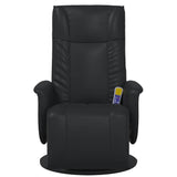 Fauteuil inclinable de massage repose-pieds noir similicuir