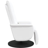 Fauteuil inclinable de massage repose-pieds blanc similicuir